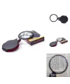 5X 60Mm Cam Optik Lens Katlabilir Deri Kaplamalı Cep Büyüteç Xx1051
