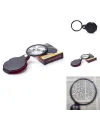 5x 60mm Cam Optik Lens,katlabilir,deri Kaplamalı Cep Büyüteçxx1051