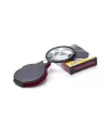 5x 60mm Cam Optik Lens,katlabilir,deri Kaplamalı Cep Büyüteçxx1051
