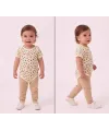 6/18 Ay Baskılı Zıbınlı Penye Bebek Takımı