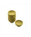 6 Adet Mini Ahşap Bambu Lokumluk - Çerezlik Kase Derinlik: 1.5cm  - Çap: 6.2cm