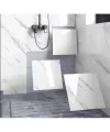 6 Adet Yapışkanlı Beyaz Mermer Desenli Sticker 30x30 cm