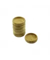 6 Adet - Yuvarlak Ahşap Bambu Çerezlik - Lokumluk Kase Derinlik: 1.7cm  - Çap: 8.8cm