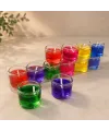 6lı Jel Dekoratif Mum Seti - Karışık Renklerde