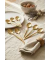 6lı Lüks Gold Paslanmaz Çelik Çay Kaşığı Seti (13 cm)