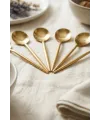 6lı Lüks Gold Paslanmaz Çelik Çay Kaşığı Seti (13 cm)