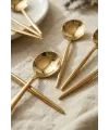 6lı Lüks Gold Paslanmaz Çelik Çay Kaşığı Seti (13 cm)