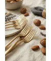 6lı Lüks Gold Paslanmaz Çelik Tatlı Çatalı Seti (16 cm)