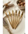 6lı Lüks Gold Paslanmaz Çelik Yemek Bıçağı Seti (21 cm)