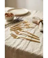 6lı Lüks Gold Paslanmaz Çelik Yemek Çatalı Seti (21 cm)