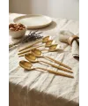 6lı Lüks Gold Paslanmaz Çelik Yemek Kaşığı Seti (21 cm)
