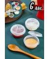 6 Lı Yelpaze Kapaklı Şeffaf Mini Sosluk- Ketçap Mayonez Kabı- Kahve Yanı Şeker Lokumluk