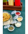 6 Lı Yelpaze Kapaklı Şeffaf Mini Sosluk- Ketçap Mayonez Kabı- Kahve Yanı Şeker Lokumluk