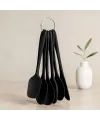 6 Parça Siyah Silikon Mutfak Seti (2 Kaşık, 3 Spatula, Yumurta Fırça)