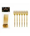 6 Parça Tatlı Çatalı Seti - 13 cm - Gold Renk