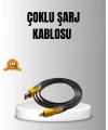 65w 4’ü 1 Arada Örgülü Hızlı Şarj Kablosu Usb-c Usb-a Çoklu Şarj Dayanıklı