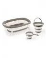 7273 KATLANABİLİR ÜÇLÜ BEBEK BANYO SETİ STONE GRİ
