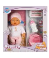 1030141 Sesli Bebelou Tuvalet Zamanı Bebek Seti 32 cm -Sunman