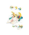 BIB6015 -Vardem Piyanolu 2 in 1 Bebek Yürüteci ve Tavşan Desenli Mavi Oyun Halısı