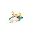 BIB6015 -Vardem Piyanolu 2 in 1 Bebek Yürüteci ve Tavşan Desenli Mavi Oyun Halısı