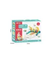 BIB6015 -Vardem Piyanolu 2 in 1 Bebek Yürüteci ve Tavşan Desenli Mavi Oyun Halısı