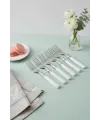 6’lı Paslanmaz Çelik Soft Beyaz Yemek Çatalı Seti