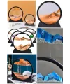 7 Inç Mavi Orta Boy Dekoratif Yuvarlak Şık Kum Tablosu Modern Dekoratif Süs