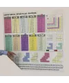 70x70cm Statik İz Bırakmaz Kağıt Renkli Çarpım Tablosu