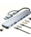 8 İn 1 Usb Çevirici Notebook Macbook Type-c Uyumlu Görüntü Aktarıcı Hub