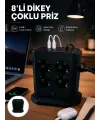 8li Dikey Çoklu Priz 4 Usb 2 Type-c Girişli Akım Korumalı Uzatma Prizi