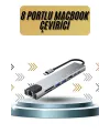 8 Portlu Macbook Çevirici Type C Hub  Sd Tf Usb Çoğaltıcı Ethernet