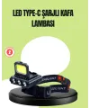 800 Lumen Çok Fonksiyonlu Led Kafa Lambası Type C Şarjlı