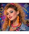 80’ler 90'lar Retro Neon Turuncu Şimşek Küpe 10 cm