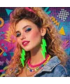 80’ler 90'lar Retro Neon Yeşil Şimşek Küpe 10 cm
