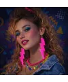 80’ler 9039lar Retro Neon Pembe Şimşek Küpe 10 Cm