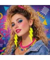 80’ler 9039lar Retro Neon Sarı Şimşek Küpe 10 Cm
