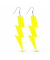 80’ler 9039lar Retro Neon Sarı Şimşek Küpe 10 Cm