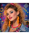 80’ler 9039lar Retro Neon Turuncu Şimşek Küpe 10 Cm