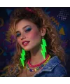 80’ler 9039lar Retro Neon Yeşil Şimşek Küpe 10 Cm
