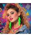 80’ler 9039lar Retro Neon Yeşil Şimşek Küpe 10 Cm