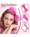 80’ler 90’lar Neon Pembe Dantel Taç Fiyonklu