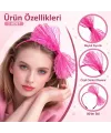 80’ler 90’lar Neon Pembe Dantel Taç Fiyonklu