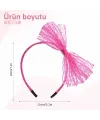 80’ler 90’lar Neon Pembe Dantel Taç Fiyonklu