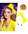 80’ler 90’lar Neon Sarı Dantel Taç Fiyonklu