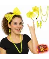 80’ler 90’lar Neon Sarı Parti Seti – Kolye Küpe Taç