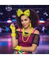 80’ler 90’lar Neon Sarı Parti Seti – Kolye Küpe Taç