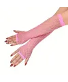 80’ler 90’lar Retro Neon Pembe File Parmaksız Eldiven 26 cm