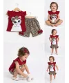 9/24 Ay Leopar Kedi Baskılı Bebek Takımı