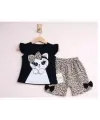 9/24 Ay Leopar Kedi Baskılı Bebek Takımı