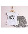 9/24 Ay Leopar Kedi Baskılı Bebek Takımı